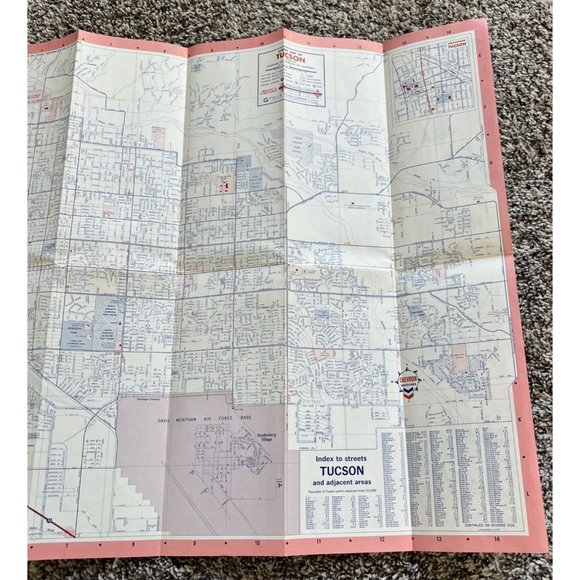 1969 Tucson Arizona Road Map Chevron Island Standard Stations Advertising - Picture 8 of 8